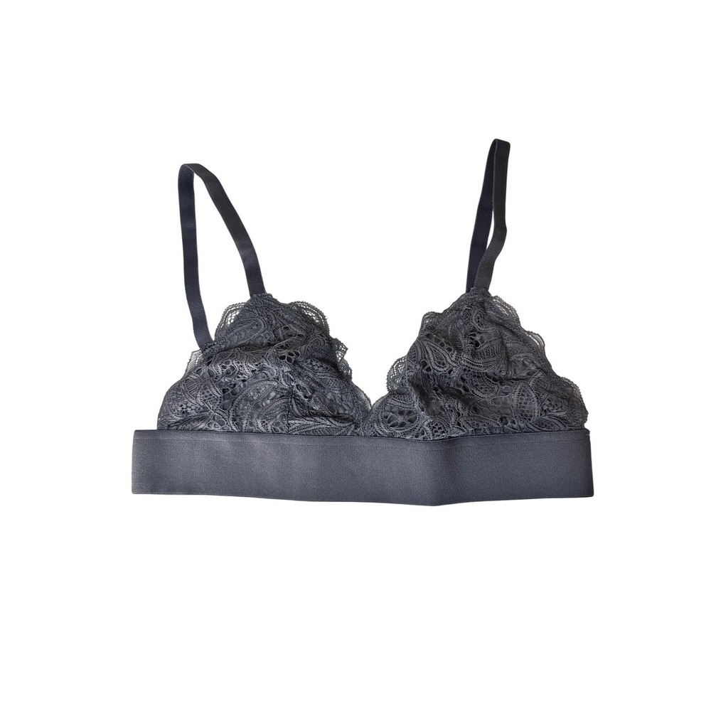 Lively Bralette Womens Medium All You Lace Wireless Grey Intimates NEW
